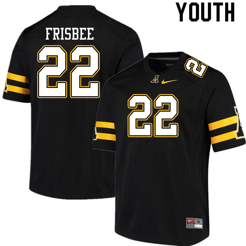 Youth #22 Jace Frisbee Appalachian State Mountaineers College Football Jerseys Sale-Black